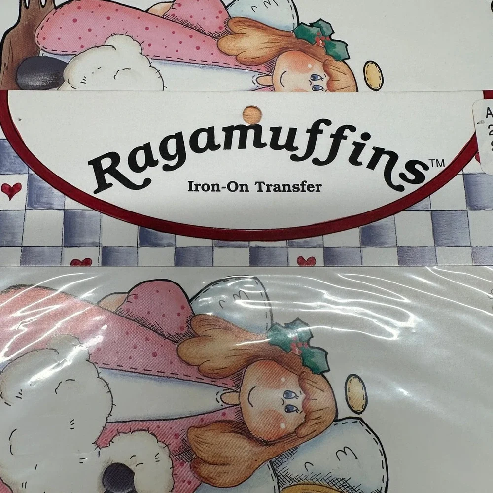Vintage Ragamuffins Away in a Manger Nativity Iron-On Transfers 1995 Mary‎ Gould